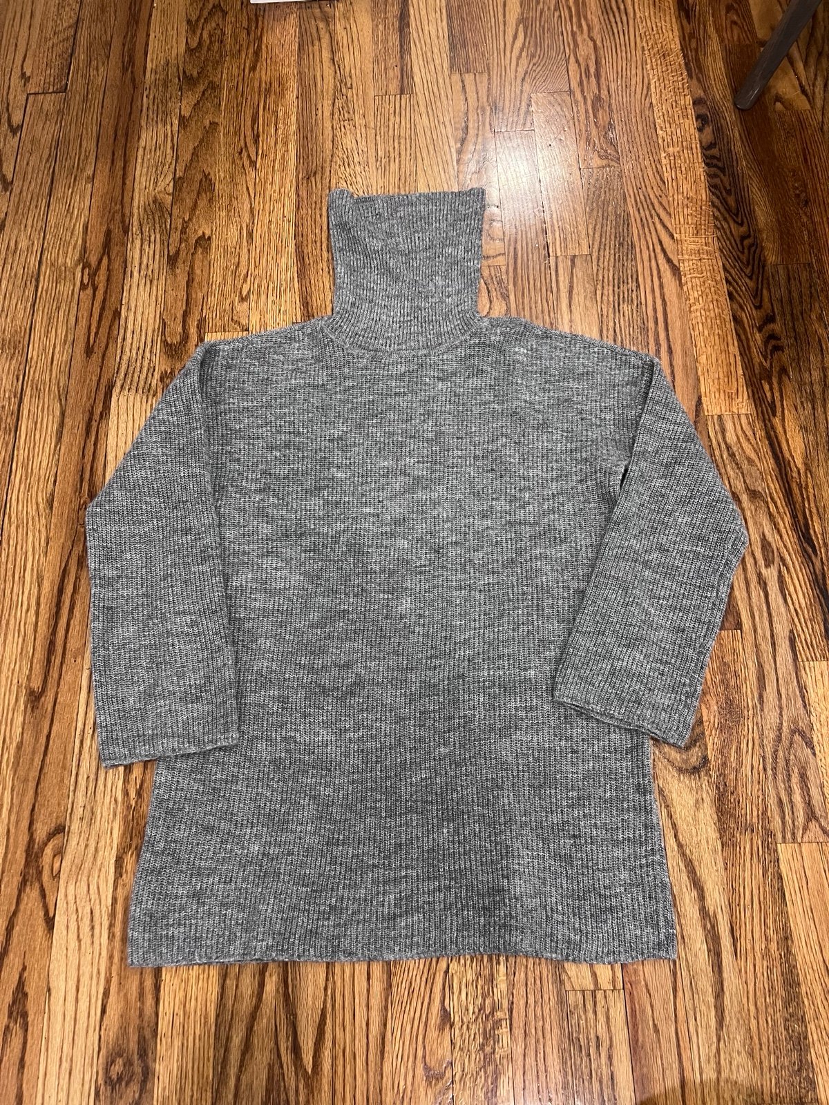 L'Academie Revolve Sable Sweater Long Dress Turtleneck Knit Grey Size Small