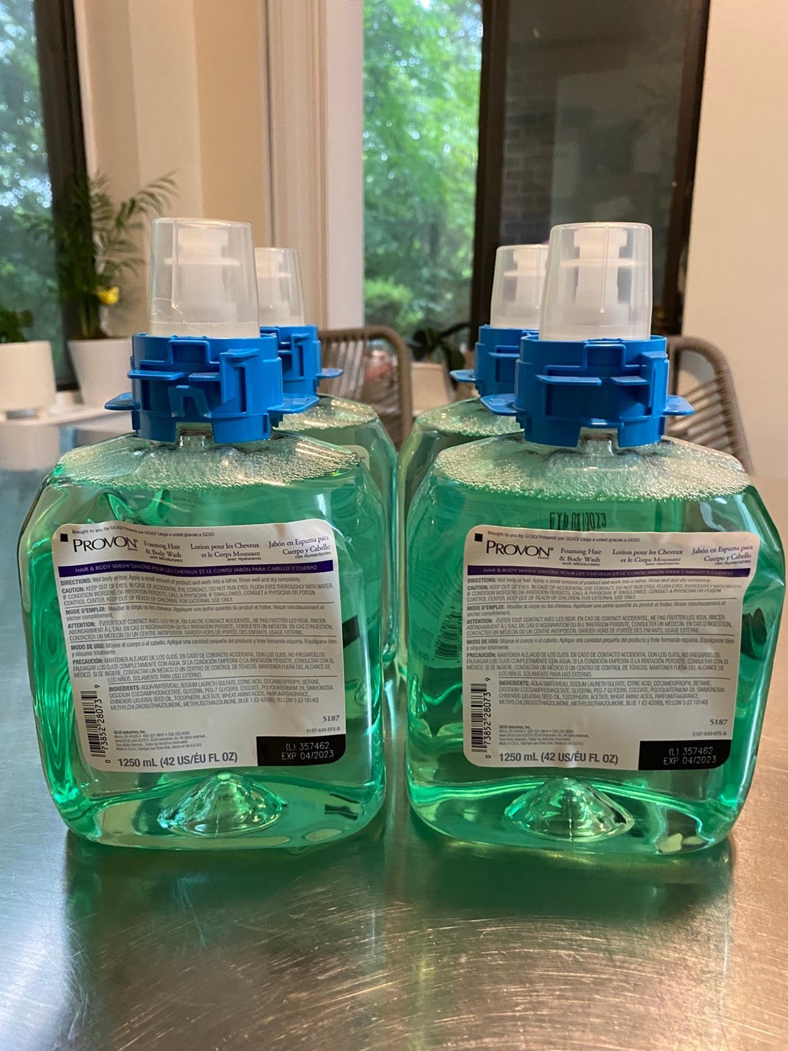 Pack of 4) Case Gojo Provon Foaming Hair & Body Wash W/ Moisturizers 1250ml Each