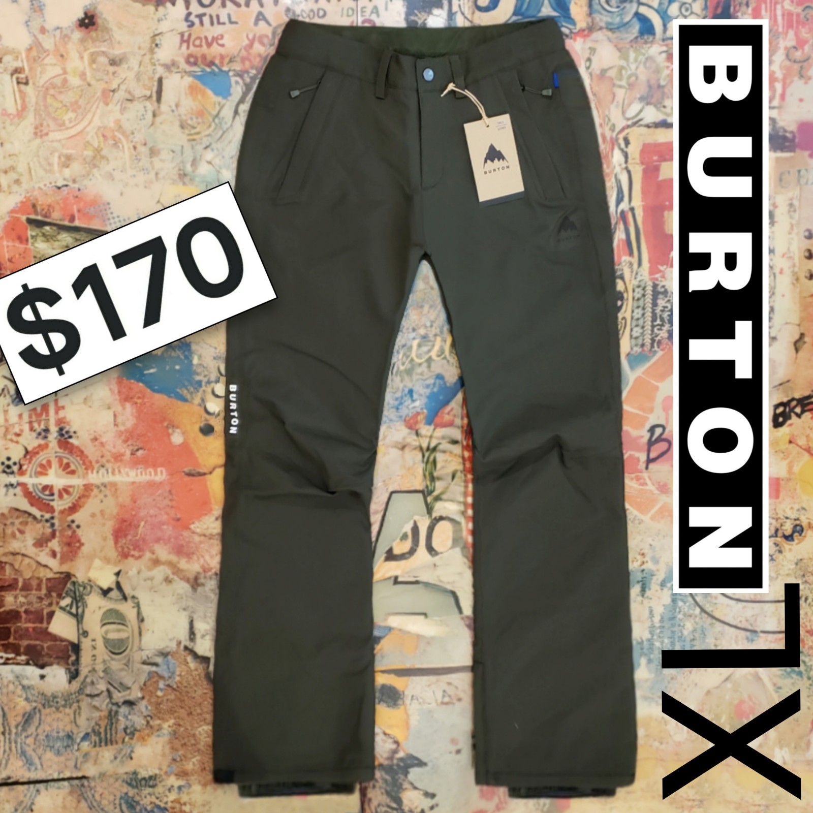 170 New Burton Society 2L Insulated Waterproof Stretch Snowboard / Ski Pants XL