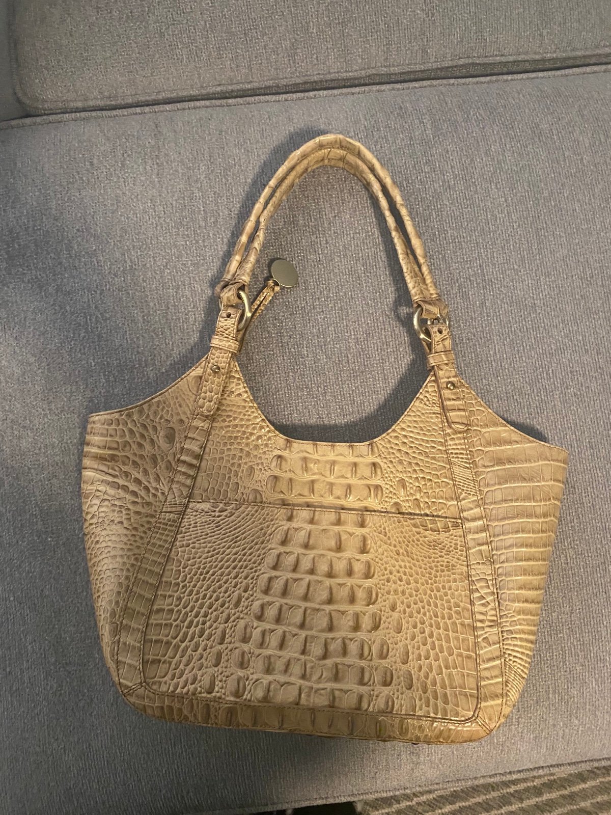 Tan Brahmin Snakekin Bag