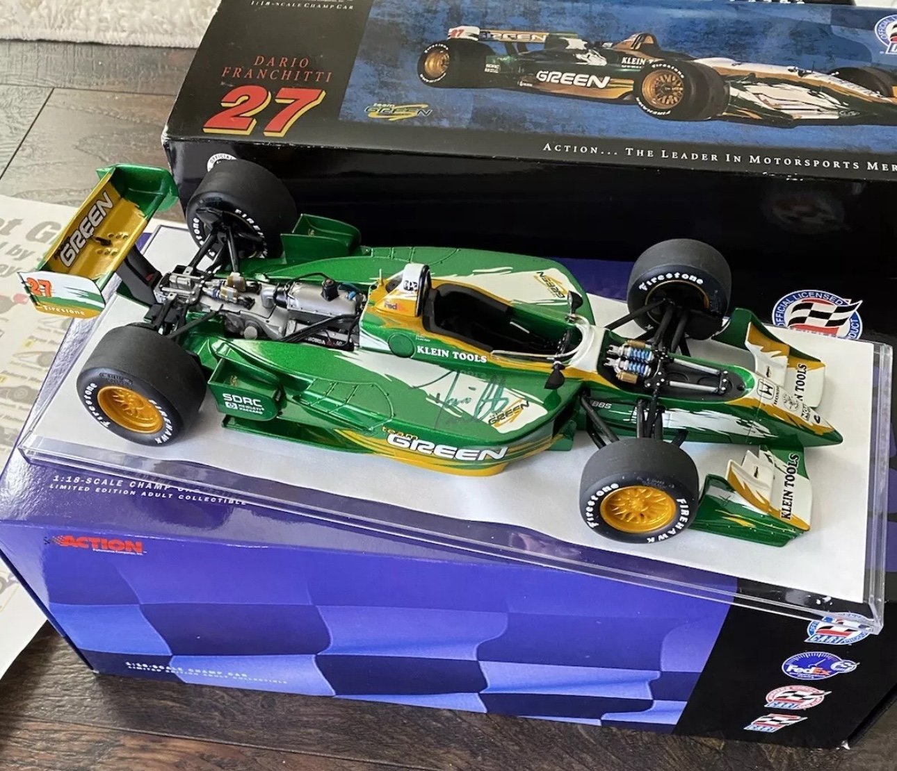 Dario Franchitti Action Signed 2000 CART 1/18 Team Green MIB Limited Edition
