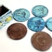 Vintage - Ocean Theme Coasters and Holder - 7 Pieces