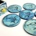 Vintage - Ocean Theme Coasters and Holder - 7 Pieces