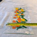 Vintage Retro Clear Glass Tray with Orange and Yellow Flowers