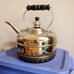 Vintage Simplex Tea Kettle Chrome over Copper English Whistling Tea Pot