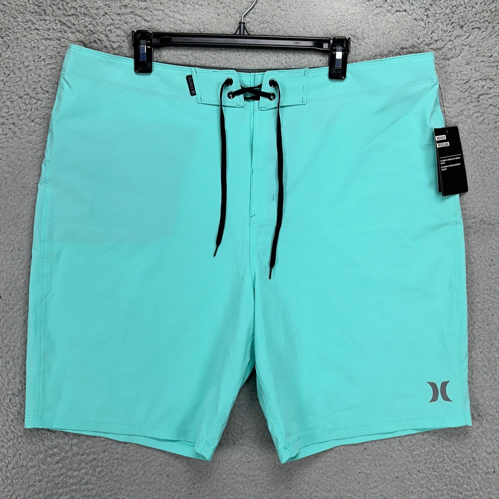 Hurley Swim Trunks Mens 38 Aqua Swimwear Drawstring Stretch Board Shorts NEW
