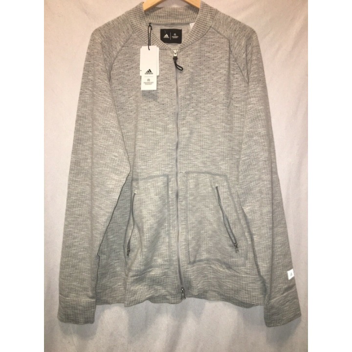 ADIDAS ATHLETICS REIGNING CHAMP MEN'S XL PRIMEKNIT BOMBER JACKET GRAY MRSP 210
