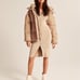 ABERCROMBIE Oversized Puffer Jacket Light Brown S Small 180 NWT