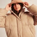 ABERCROMBIE Oversized Puffer Jacket Light Brown S Small 180 NWT