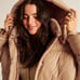 ABERCROMBIE Oversized Puffer Jacket Light Brown S Small 180 NWT