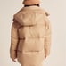 ABERCROMBIE Oversized Puffer Jacket Light Brown S Small 180 NWT