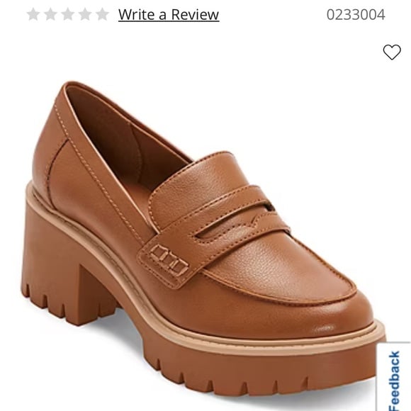 A.n.a Dixen Y2K slip on chunky heel shoes in tan NWT