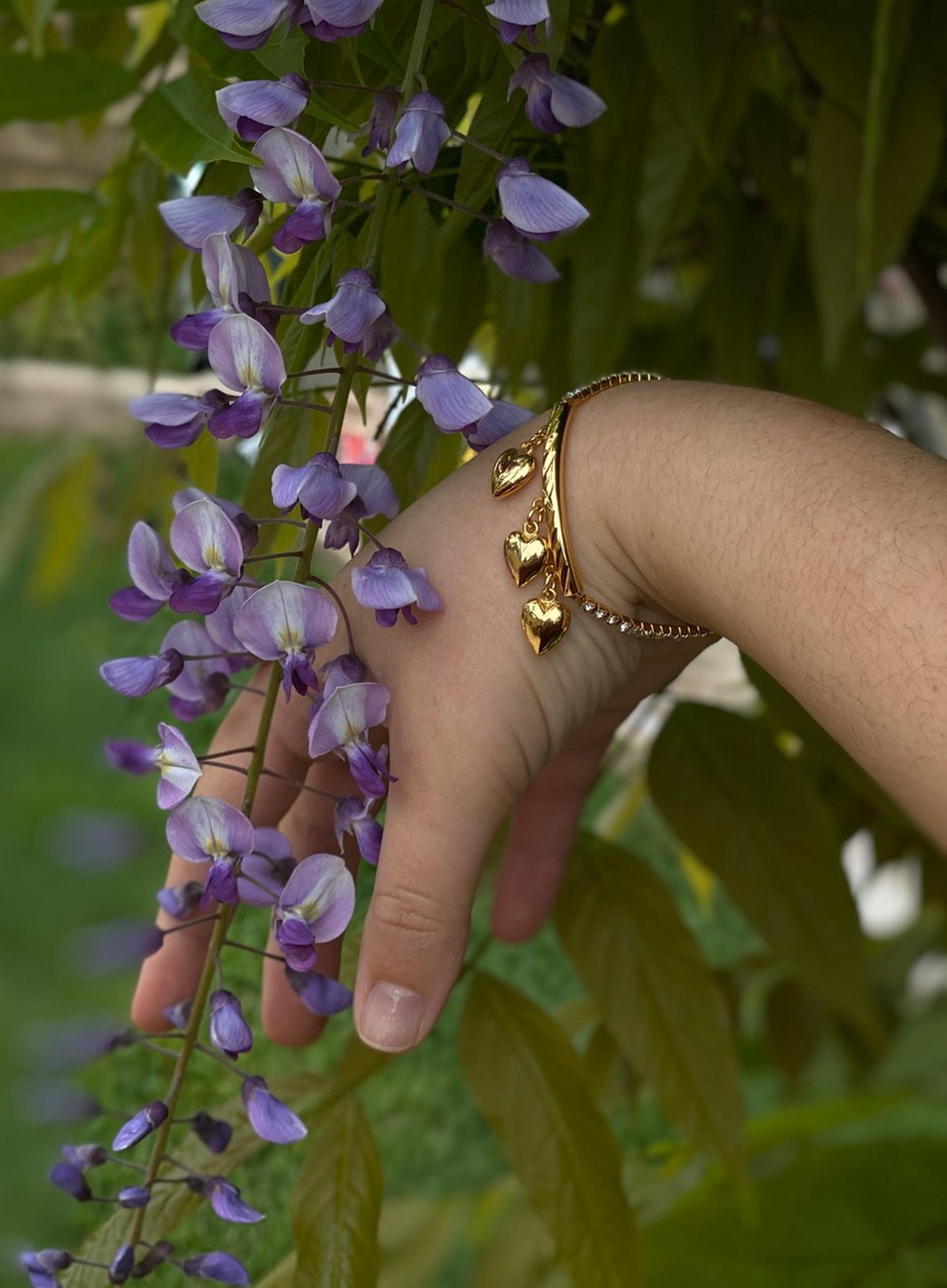 Custom-Made Gold Rhinestone Bracelet