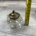 Vintage Solid Brass & Glass Inkwell Victorian Style With Feather Quill