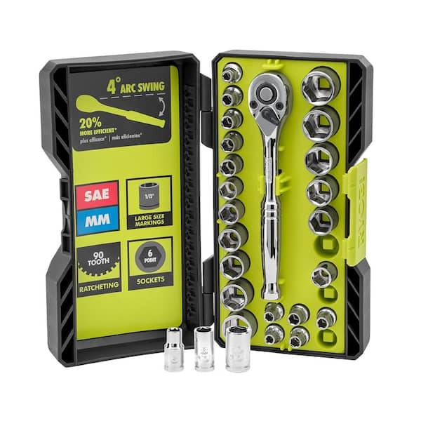 26-Piece 1/4 in. Drive Ratchet and Socket Set