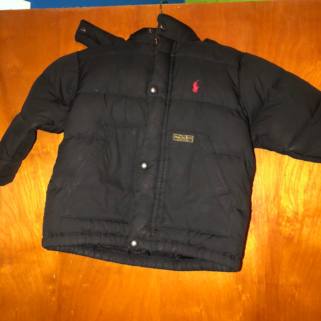Boys RL polo Black Down Puffer Coat 2t
