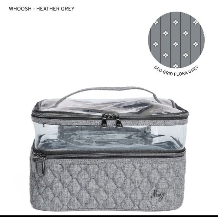 Lug Heather Grey Whoosh Clearview Cosmetic Case - NWT