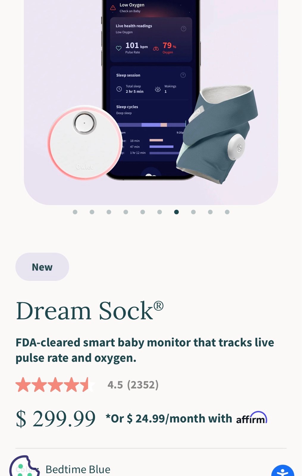 Owlet Dream Sock Midnight Blue