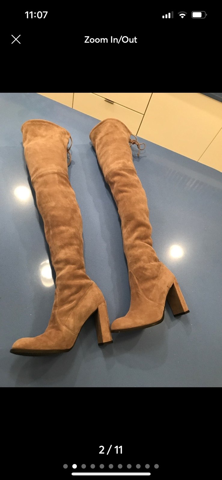 Over the Knee Stuart Weitzman Taupe Boots