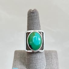 Sterling Silver Southwest Style Turquoise Cabochon Ring SR-4354