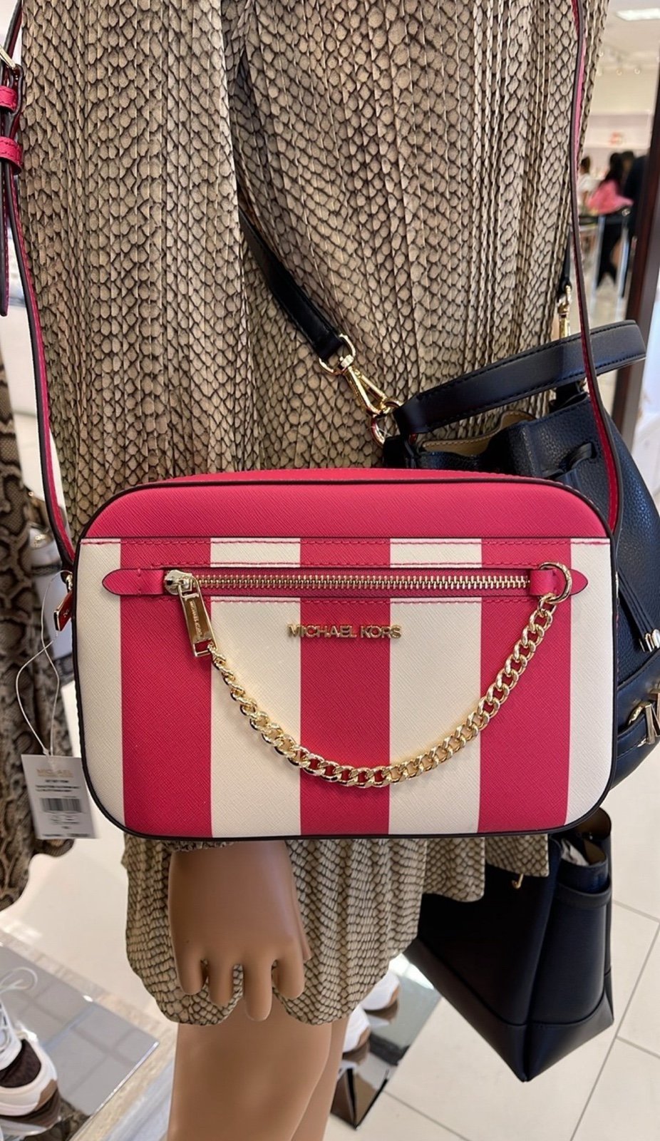 MICHAEL KORS Jet Set Large EW Zip Chain XBody Saffiano Leather Crossbody Bag NWT