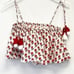 Kos Resort Floral Print Tassel Crop Top, Size Medium Red/White