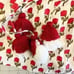 Kos Resort Floral Print Tassel Crop Top, Size Medium Red/White