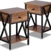 Set of 2 Modern Versatile Nightstands X-Design Side End Table Night Stand