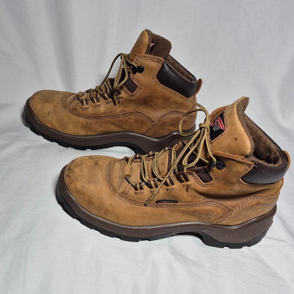 Red Wing Women's Leather King Toe Brown Tan Safety Waterproof Work Boots 9.5