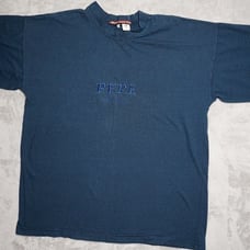 Vintage Pepe Jeanswear Striped Mock Neck T-Shirt - Made in USA - Size Medium