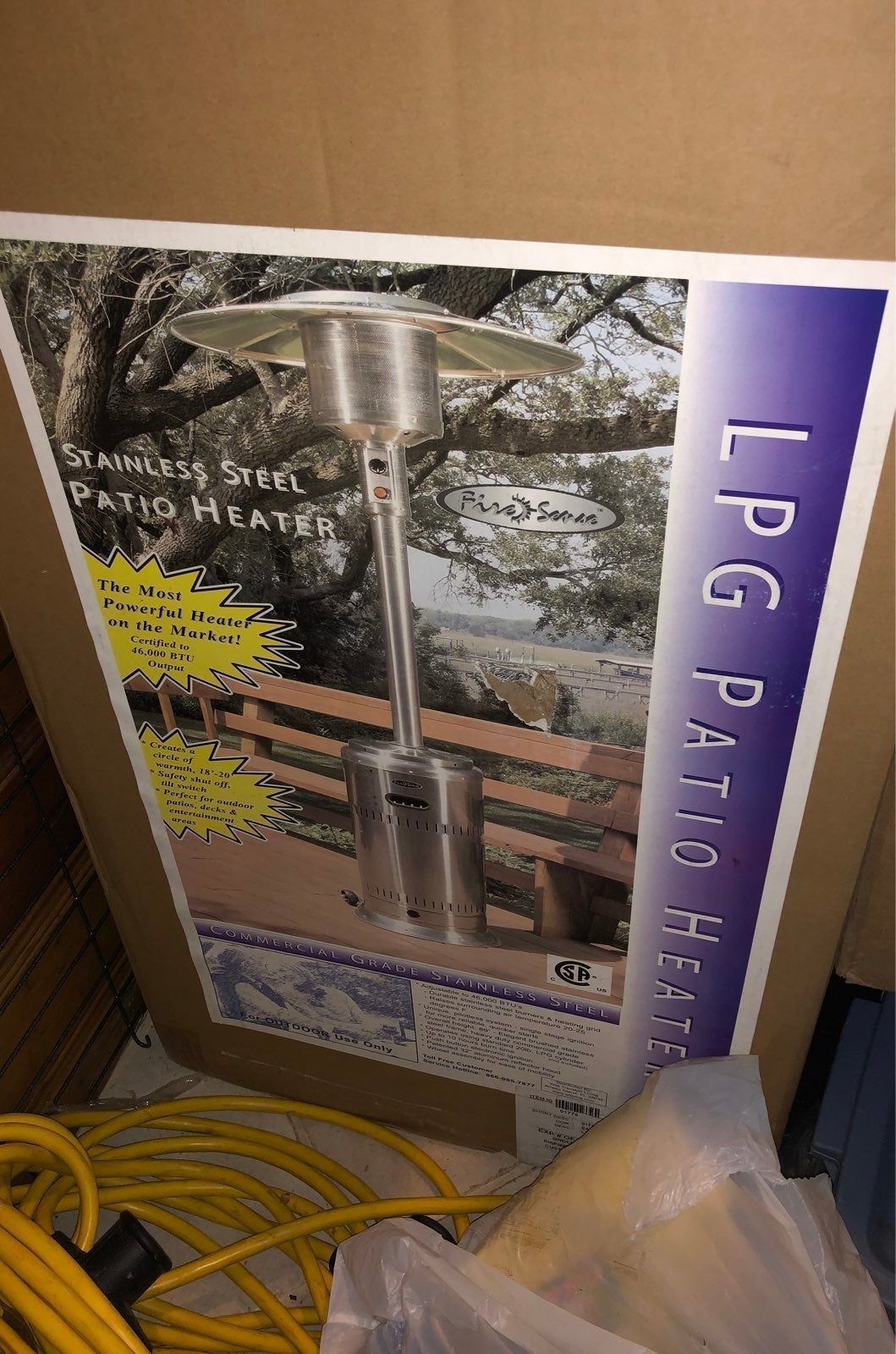 Patio space heater tower Stainless steel
