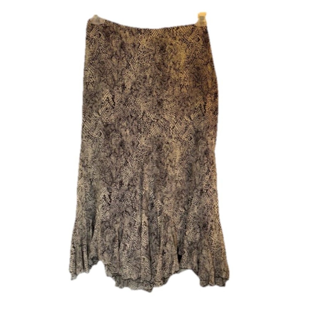 Vintage Dana Buchman Snakeskin Print Snakeskin Silk Skirt. Size 6