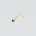 Solid 14kt gold nose piercing with a beautiful Green dome gem 20 gauge New