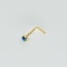 Solid 14kt gold nose piercing with a beautiful Green dome gem 20 gauge New