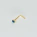 Solid 14kt gold nose piercing with a beautiful Green dome gem 20 gauge New