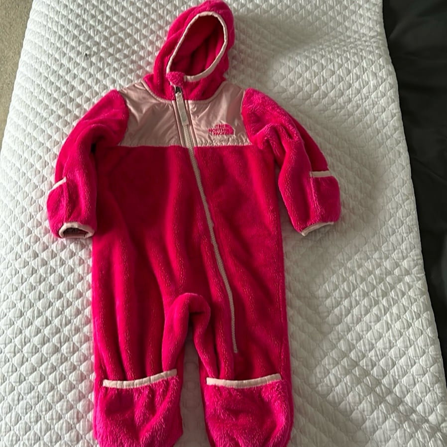 North Face infant fleece one piece 3-6 months