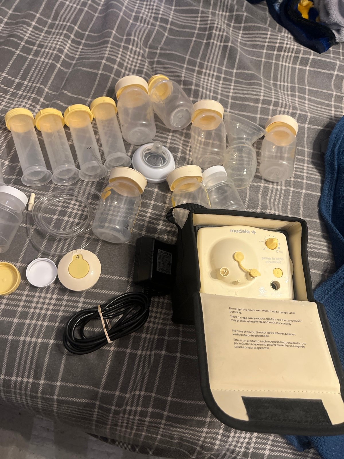 Medela Breast Pump With Power Supply & Misc. extras