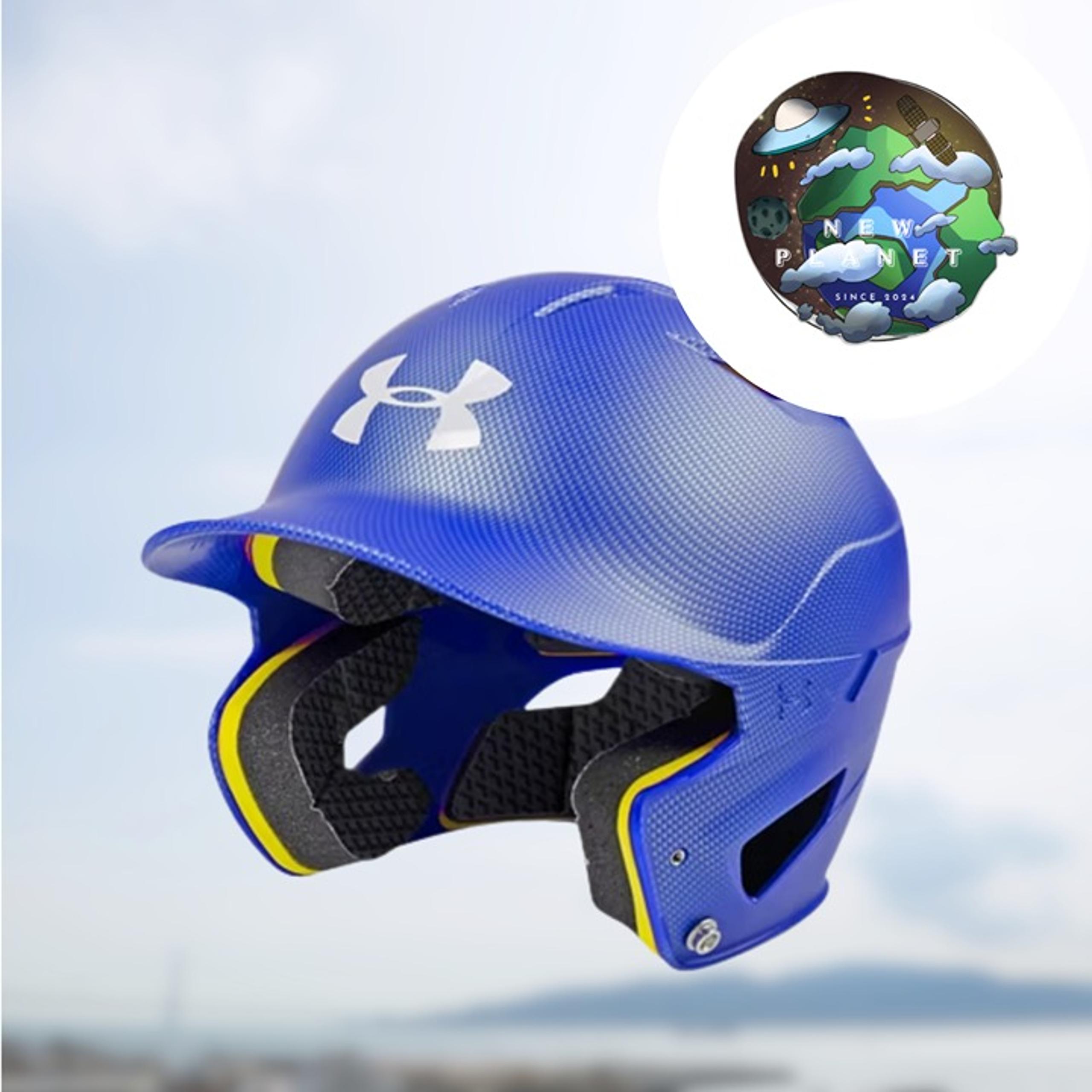 NWT UA Converge Shadow Matte Kids' Batting Helmet |Royal / White - 400 UND100