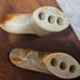 Set Of 2 VTG Natural Marble Onyx Stone Desk Accessory•Holder•Paperweight Boots