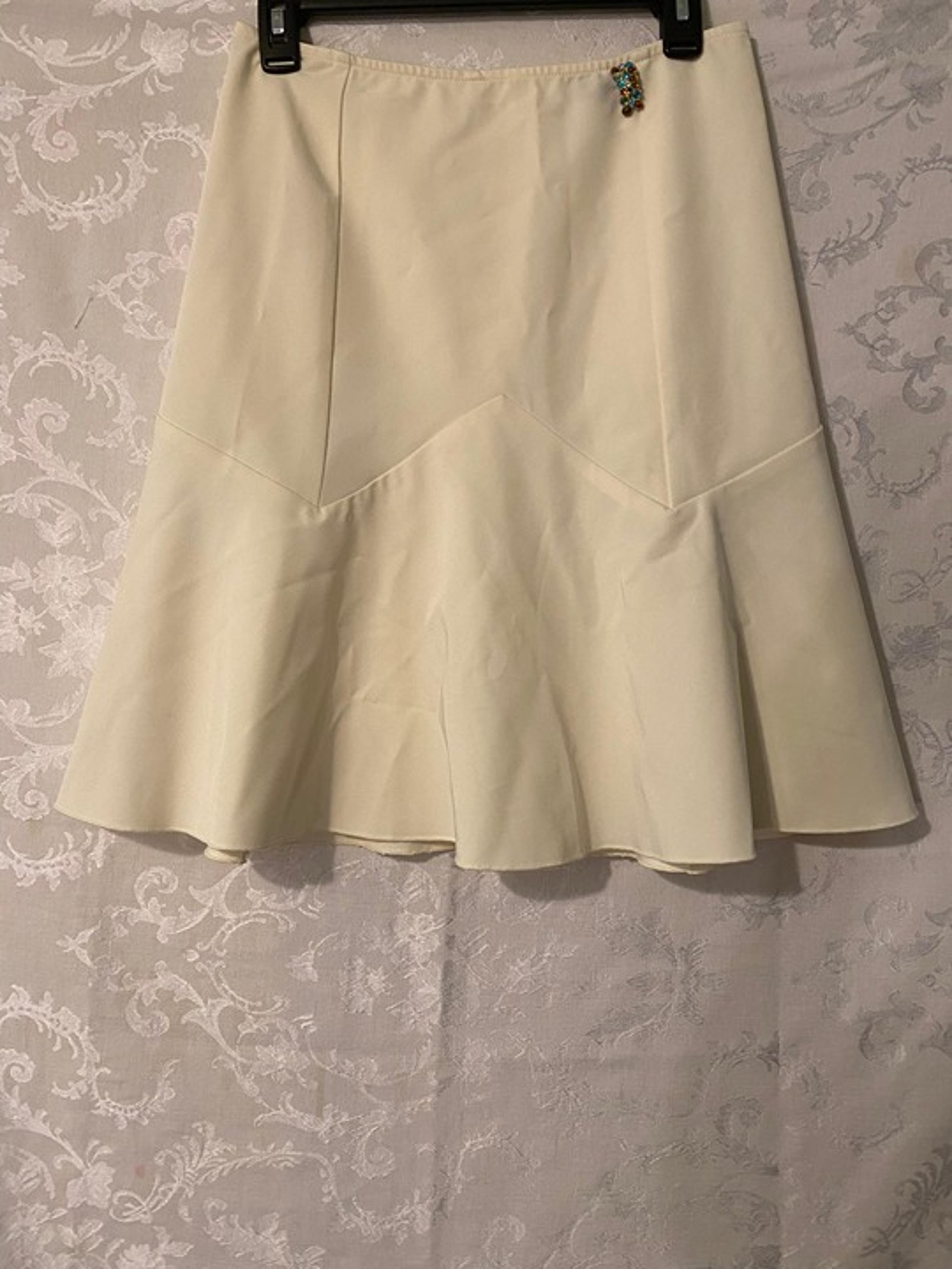 A-List By Wrapper Cream A-Line Godet Skirt - 5
