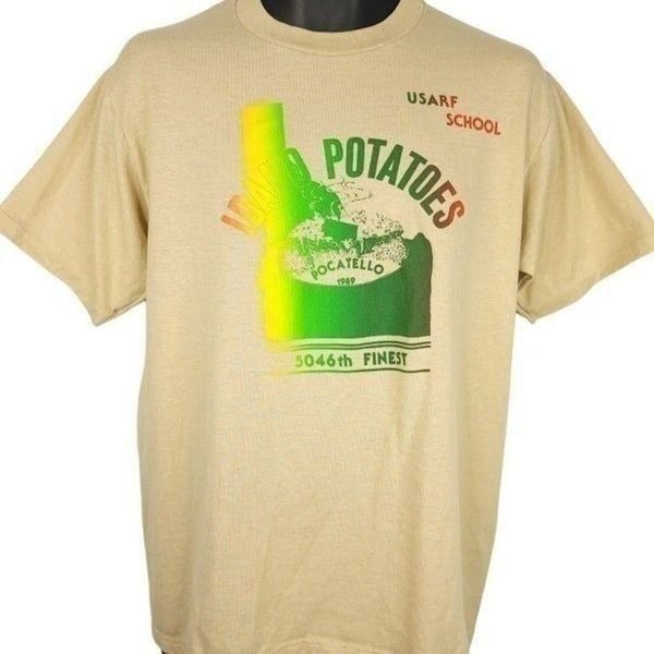 Idaho Potatoes T Shirt Vintage 80s 5046th USARF School Army Military