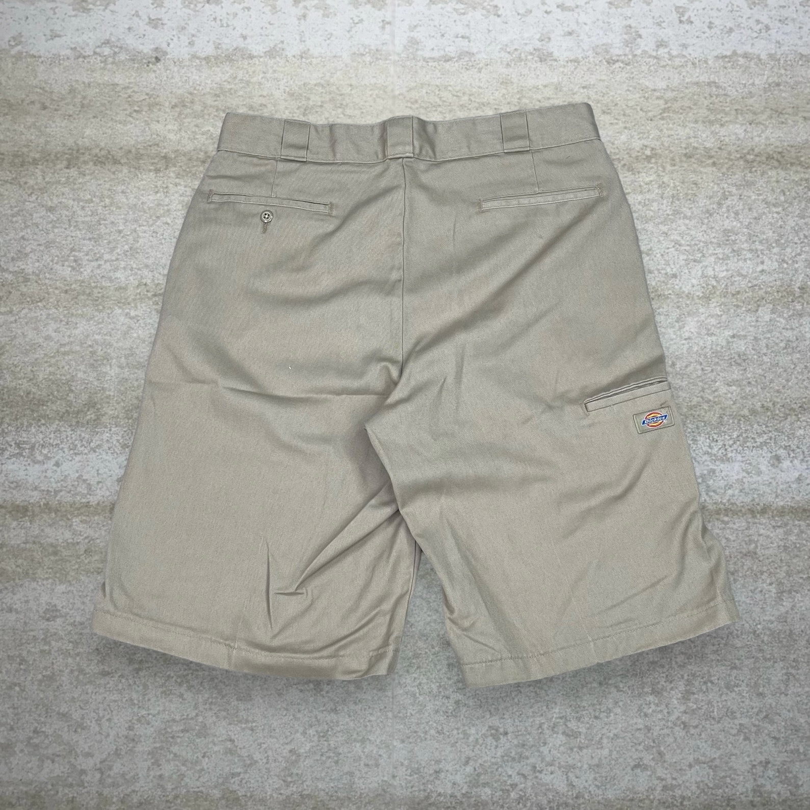 Dickies Khakis Shorts Tan Cotton Baggy Wide Leg Fit 12 Inseam