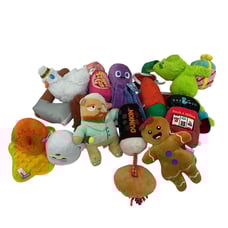 Mixed Preowned LOT 3 lbs Dog Chew Plush Food & Character Themed Toys Preowned