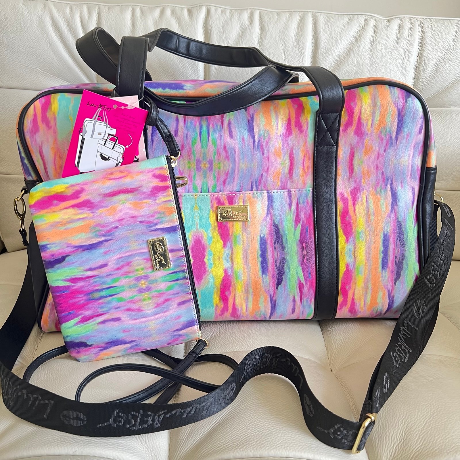Betsey Johnson Tie Dye XXL Travel Weekender / Xbody