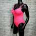 Vintage 80s 90s Pacific Connections Neon Hot Pink 1 Piece Underwire Padded Swim