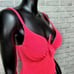 Vintage 80s 90s Pacific Connections Neon Hot Pink 1 Piece Underwire Padded Swim