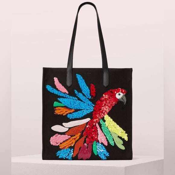 kate spade NWT! Kitt Embellished Large N/S Parrot Tote
