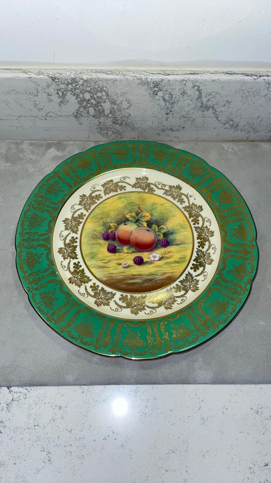 Paragon Bone China Golden Harvest Plate Large 10.5” Hand Painted Artist Signed