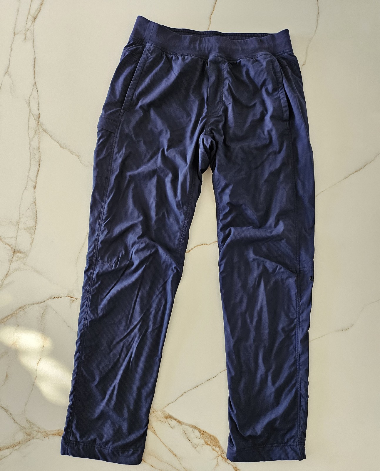 Lululemon Athletica Mens Dance Studio Performance Navy Blue Stripe Jogger Pants