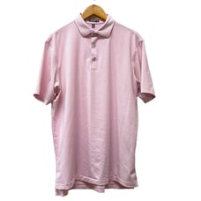 Peter Millar Summer Comfort Polo Shirt Mens Large Performance Golf Pink Stripes